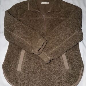 Abercrombie & Fitch Cozy Brown Sherpa Pullover
